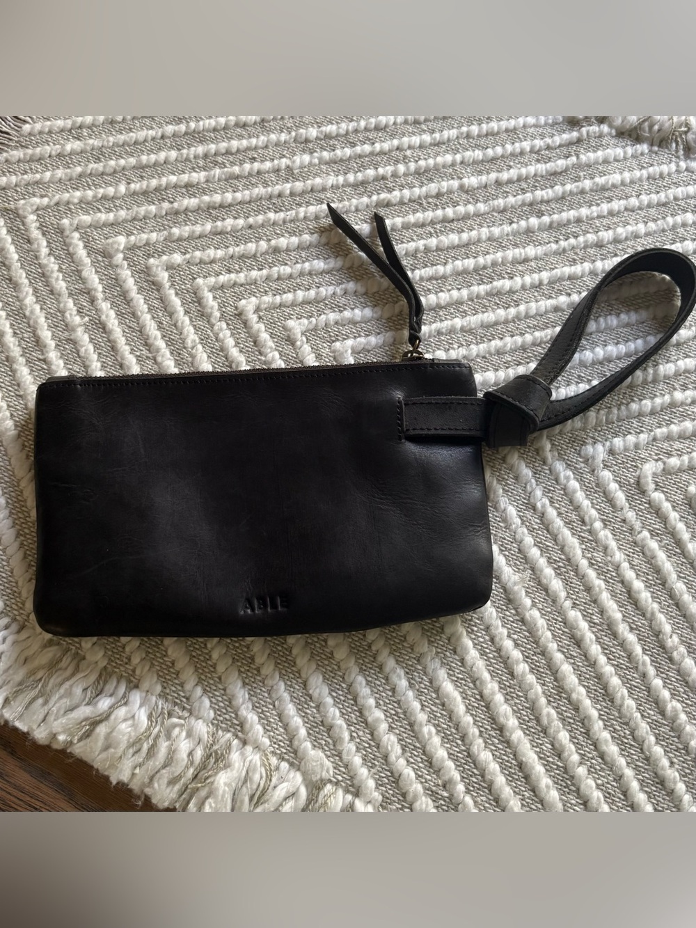 ABLE Rachel Leather Wristlet Clutch
Pouch in Whiskey